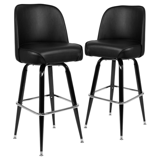 Vinyl Bar Stool with Swivel Bucket Seat, Size: 23L x 23W x 41.5H, Black