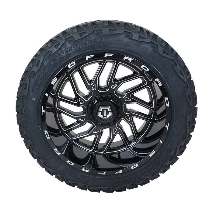 20x10 TIS 544BM Gloss Black / Milled Wheels Venom XT 33x12.50R20