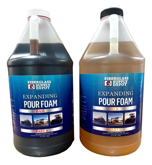 6 lb. Density Expanding Pour Foam, 2 Part Polyurethane Closed Cell Liquid Foam for Boats, Dock Flotation, Carving, Soundproofing, Filling Voids, and