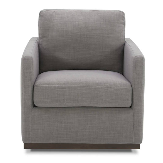 Bobbi Upholstered Swivel Armchair Joss & Main Fabric: Effie Flint Performance Linen