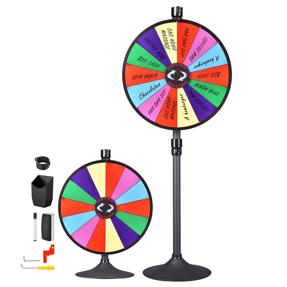 WinSpin 24 Prize Wheel Floor Stand or Tabletop 14-Slot