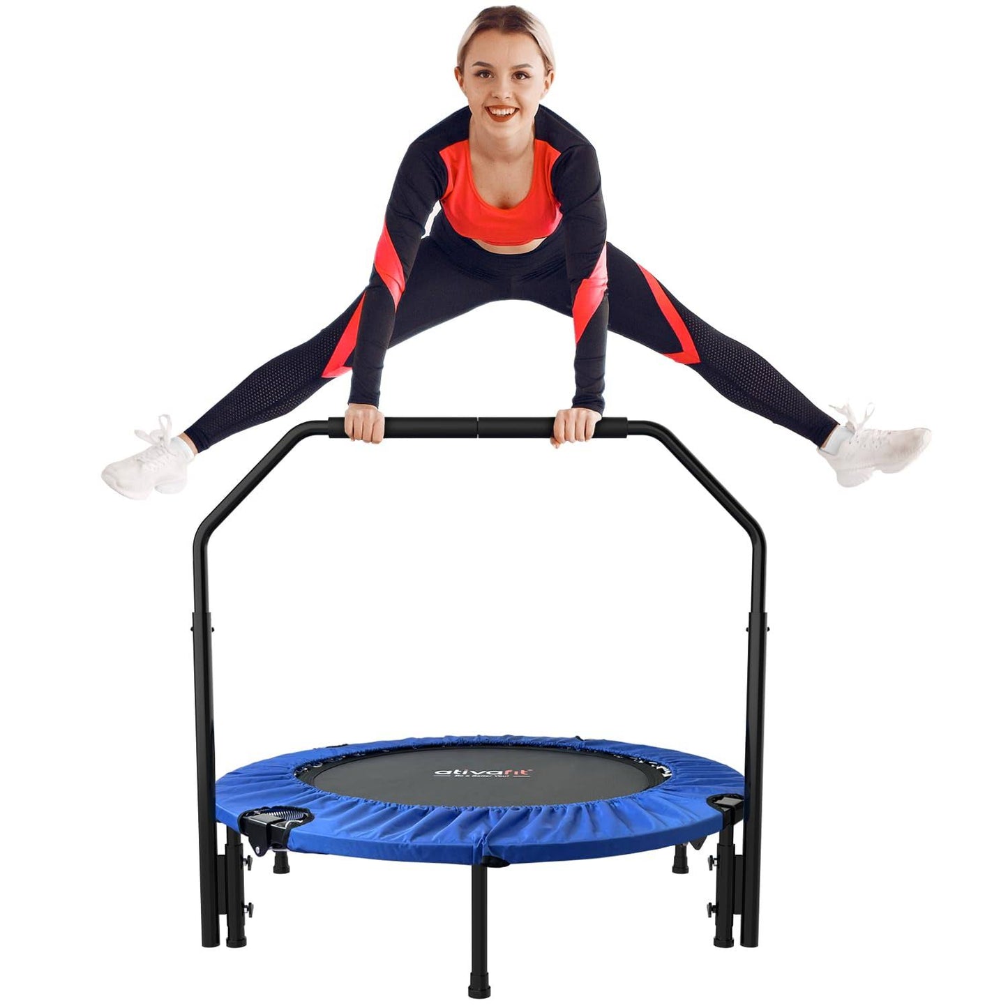 Ativafit 36-Inch Folding Trampoline Mini Rebounder,Suitable for Indoor and Outdoor Use, for Two Kids with Safty Padded Cover Green