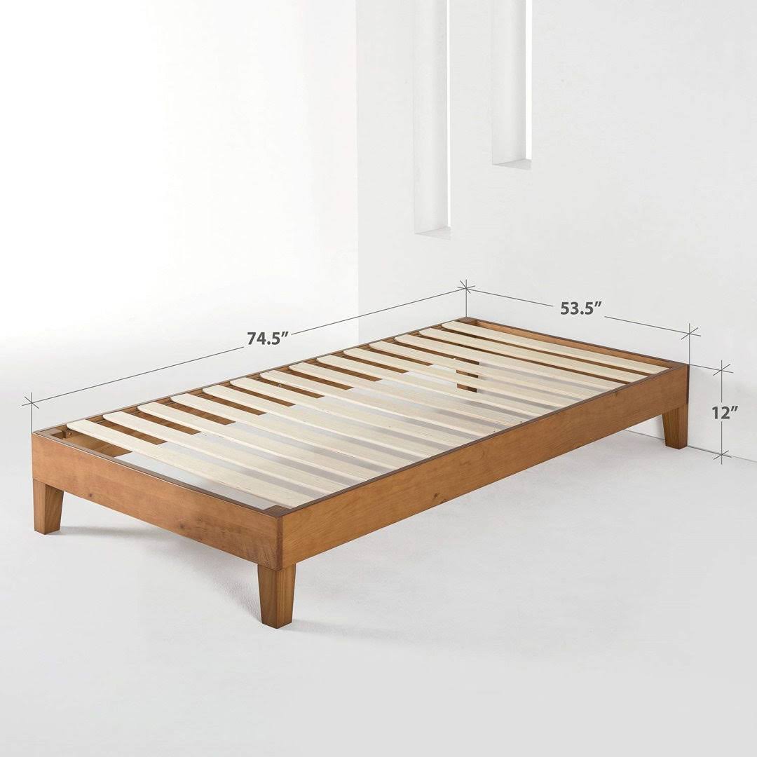 Twin Size Modern Solid Wood Platform Bed Frame In Natural Red Barrel Studio