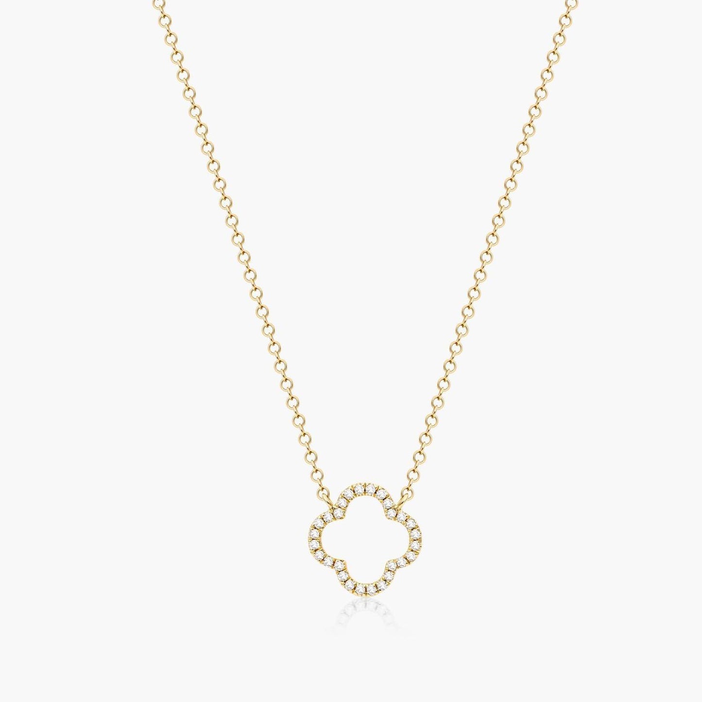 14K Gold Lucky Clover Diamond Necklace