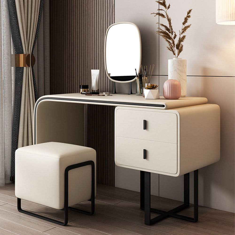 Vanity Set with Stool and Mirror Ebern Designs