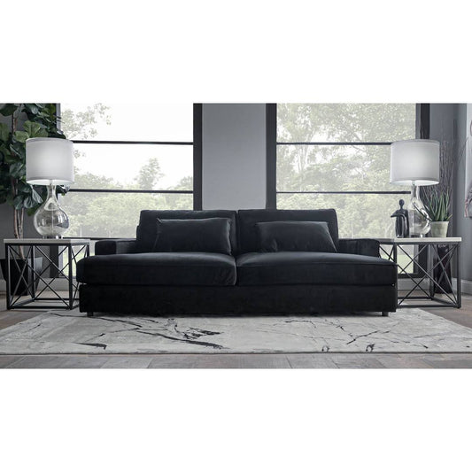 Bailey 96 Square Arm Sofa with Reversible Cushions Home by Sean & Catherine Lowe Fabric: Black Polyester