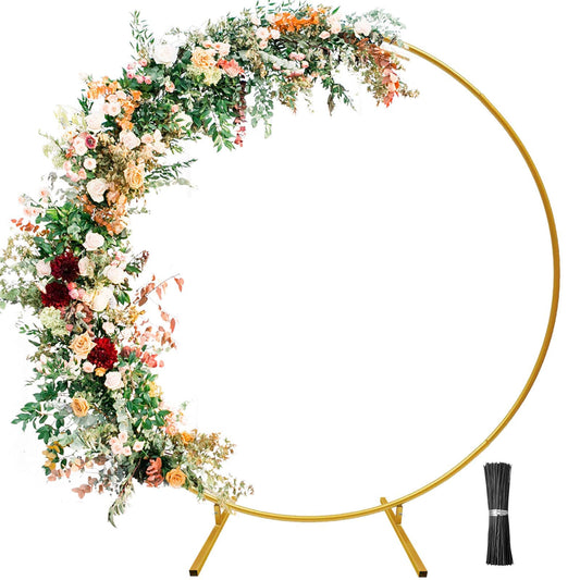 Wedding Arches for Ceremony Wedding Arch 6.6ft Circle Backdrop Stand Round Backdrop Stand Balloon Arch Stand Circle Balloon Arch Frame Round Balloon