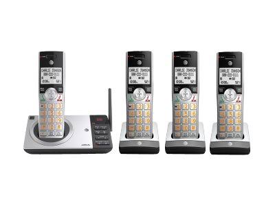 AT&T DECT 6.0 Expandable Cordless Phone with Answering System, Silver/Black with 2 Handset CL82207