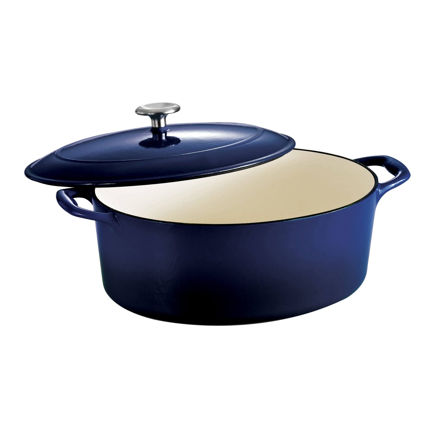 Tramontina Gourmet Enameled Cast Iron 7 Qt. Enameled Cast Iron Oval Dutch Oven; Gradated Red