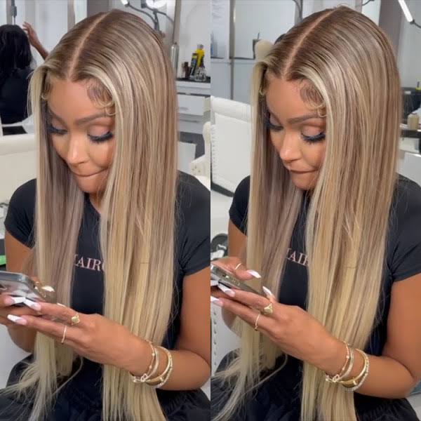 Alipearl Hair Blonde Highlights 5x5/13x4 Lace Front Balayage Wig Straight Human Hair