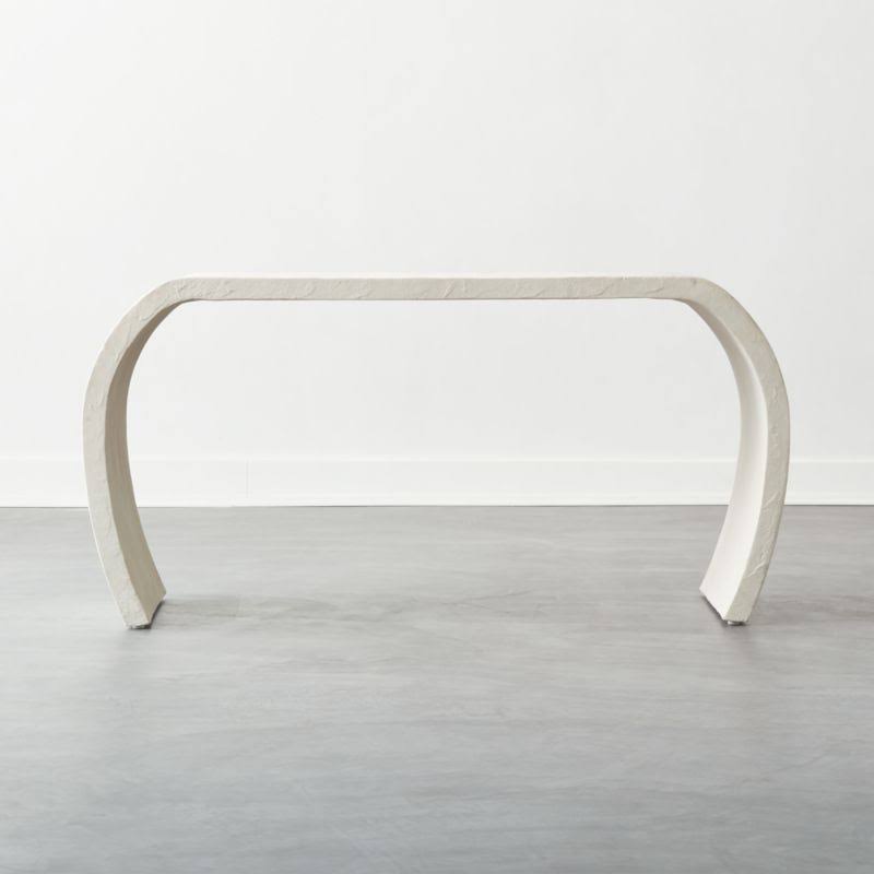 Wynn Ivory Concrete Waterfall Desk - CB2