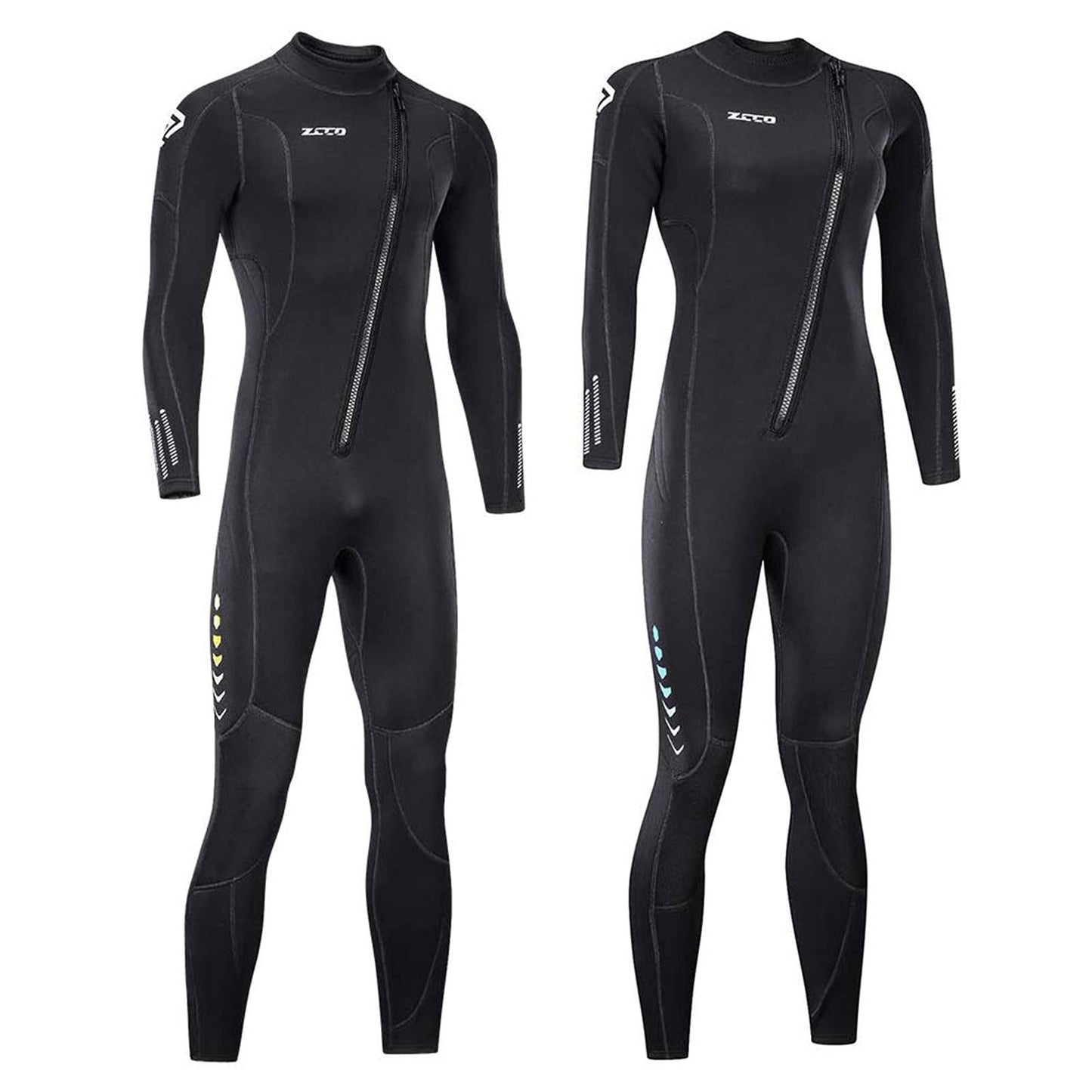 ZCCO Ultra Stretch 3mm Neoprene Wetsuit Front Zip Full Body Diving Suit One Piece for Men & Women-snorkeling Scuba Diving Swimming Surfing, Medium