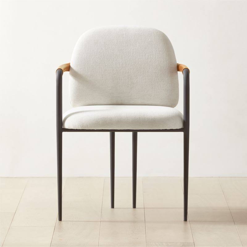 Avont Upholstered Metal Dining Armchair - CB2