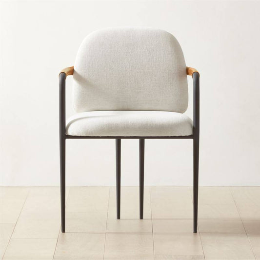 Avont Upholstered Metal Dining Armchair - CB2