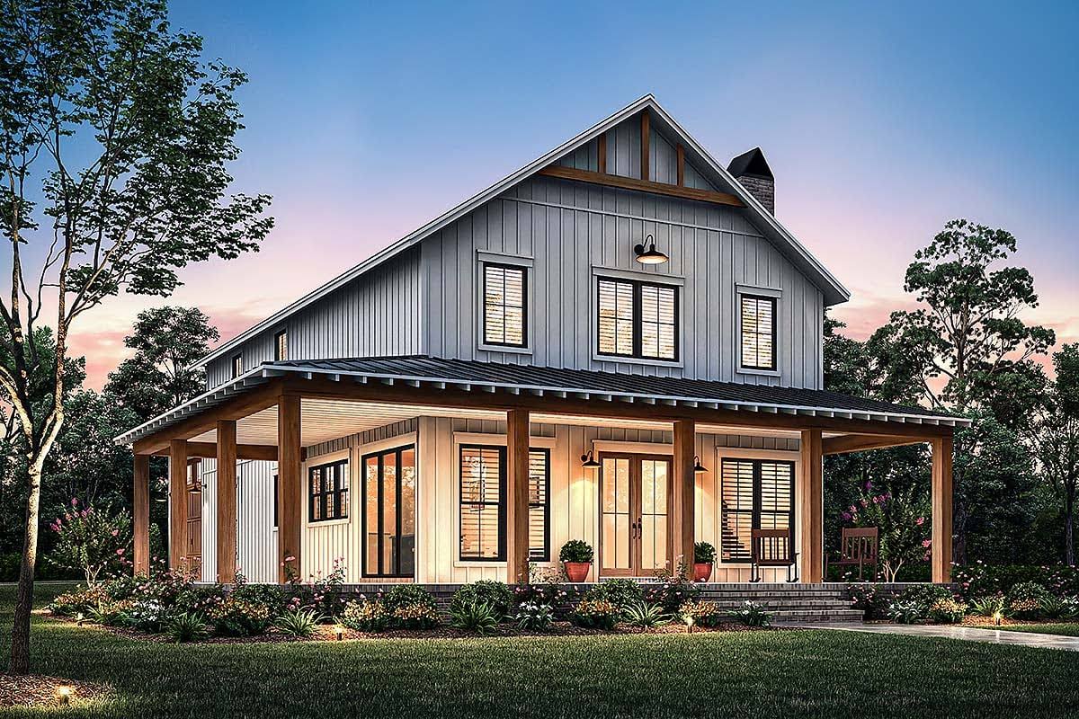 Barndominium, Country, Farmhouse, Southern House Plan 82910