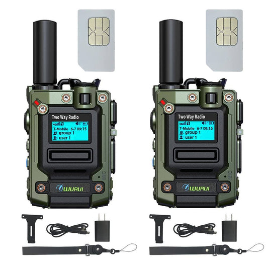 Wurui TXQ K300 Global-ptt 4G POC walkie Talkie for Adults Long Range intercom 1000 Miles Distance Network Two Way Radio... (2greenwithcard)