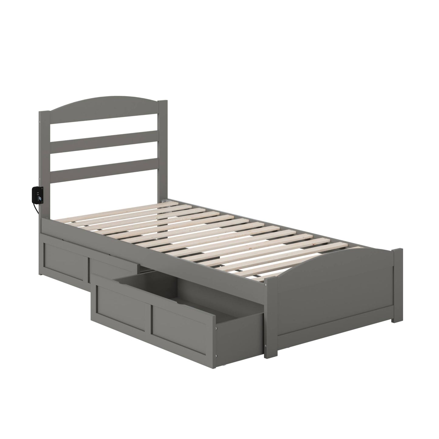 AFI Furnishings Warren Grey Full Footboard Bed with 2 Drawers