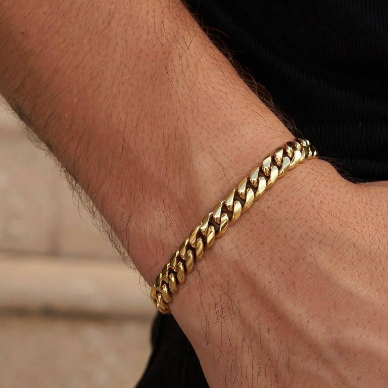 The GLD Shop Mens Miami Cuban Chain + Bracelet Bundle 5mm