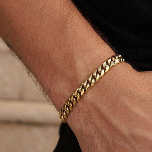 The GLD Shop Mens Miami Cuban Chain + Bracelet Bundle 5mm