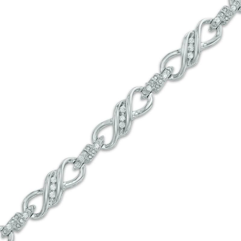 Zales 1/4 CT. T.w Diamond Infinity Link Bracelet in 10K