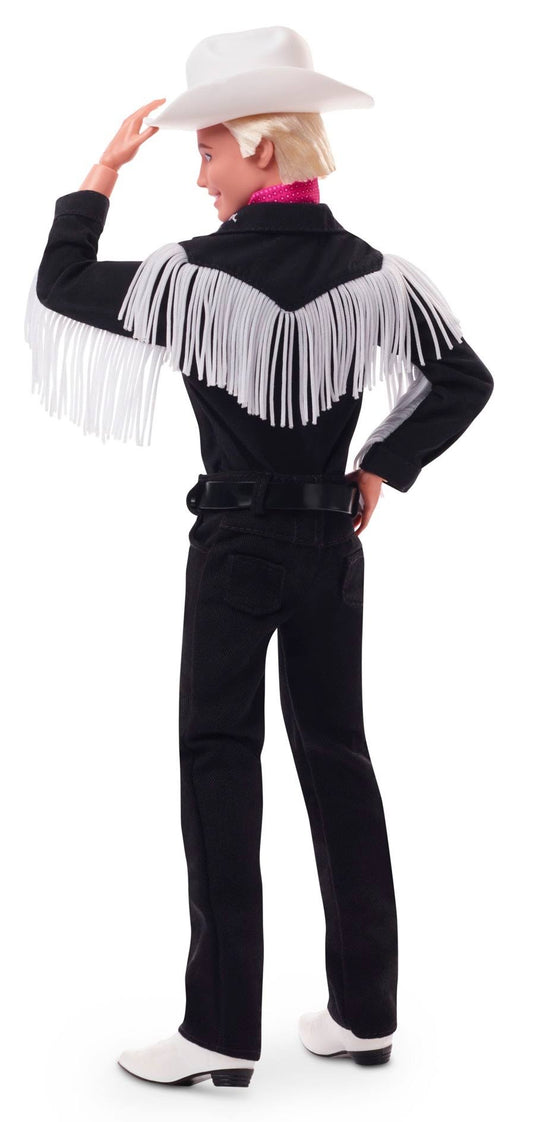 Barbie The Movie Collectible Ken Doll Wearing Black and White Western Outfit