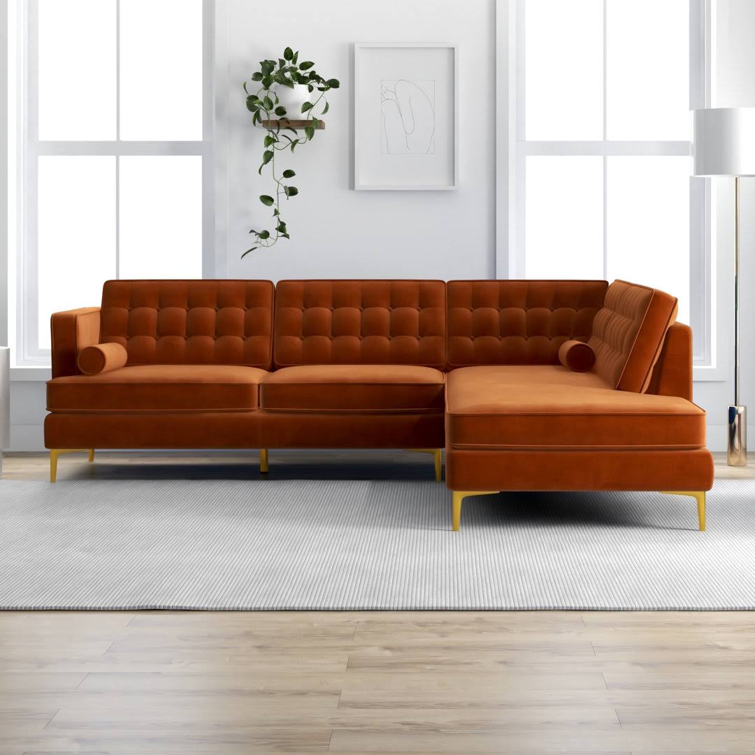 Addilynn 101 Wide Velvet Sofa & Chaise Etta Avenue Orientation