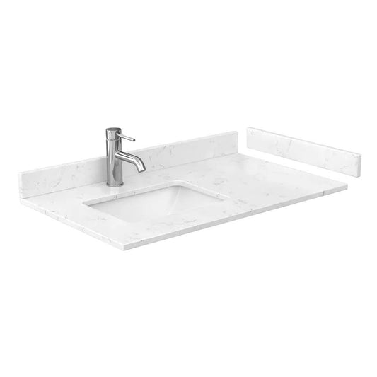 36 Single Countertop Cultured Marble with Undermount Square Sink