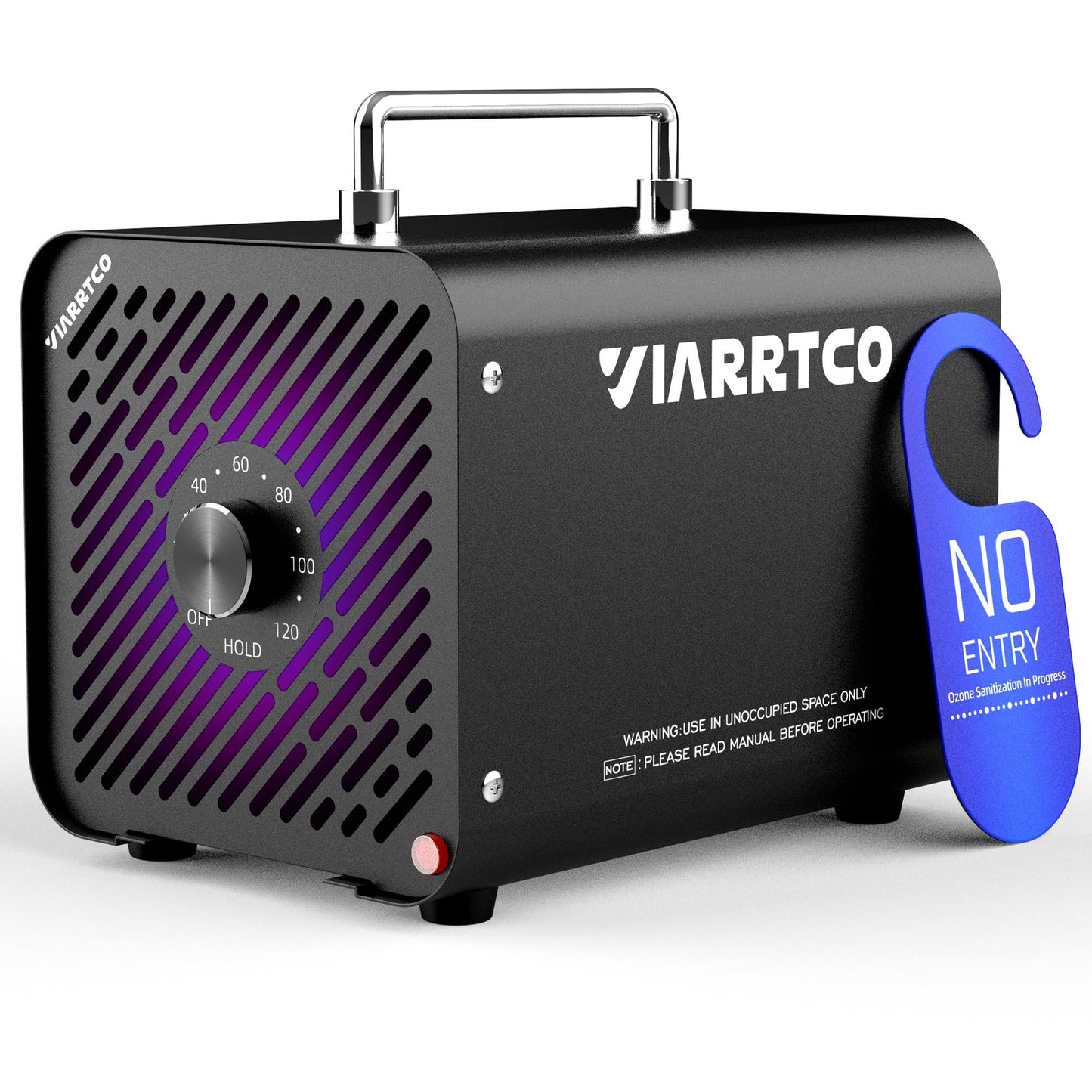 VIARRTCO Ozone Machine Generator 15000mg/h - 3000+ Sq. Ft. Ozone Machine Odor Removal for Home and Car with 120min timer All Metallic Black