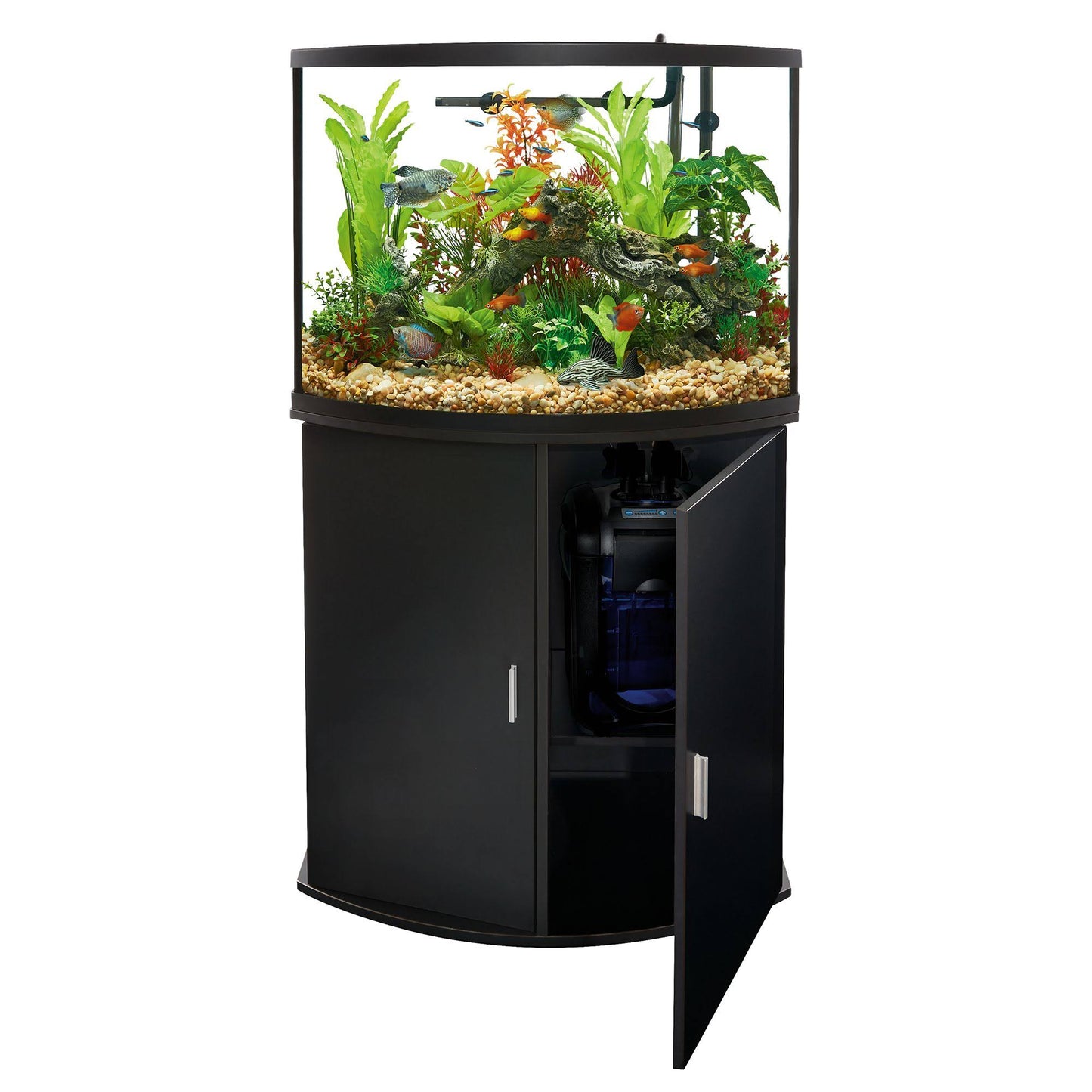 Top Fin Bowfront Aquarium Tank and Stand Ensemble