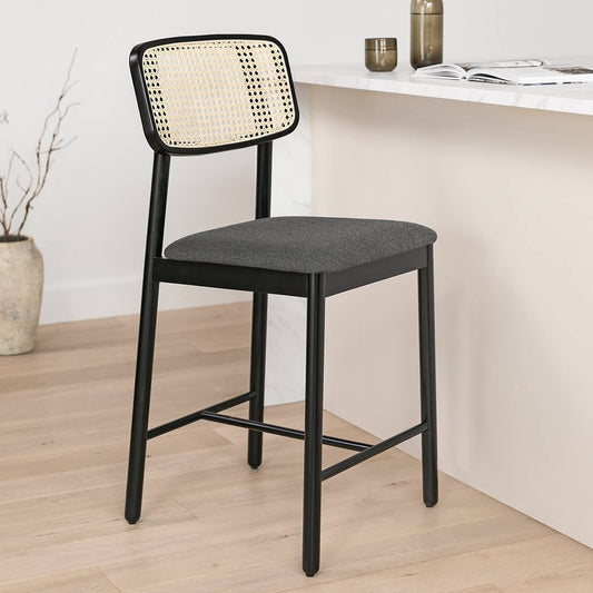 Article Counter Stool Woven Backrest