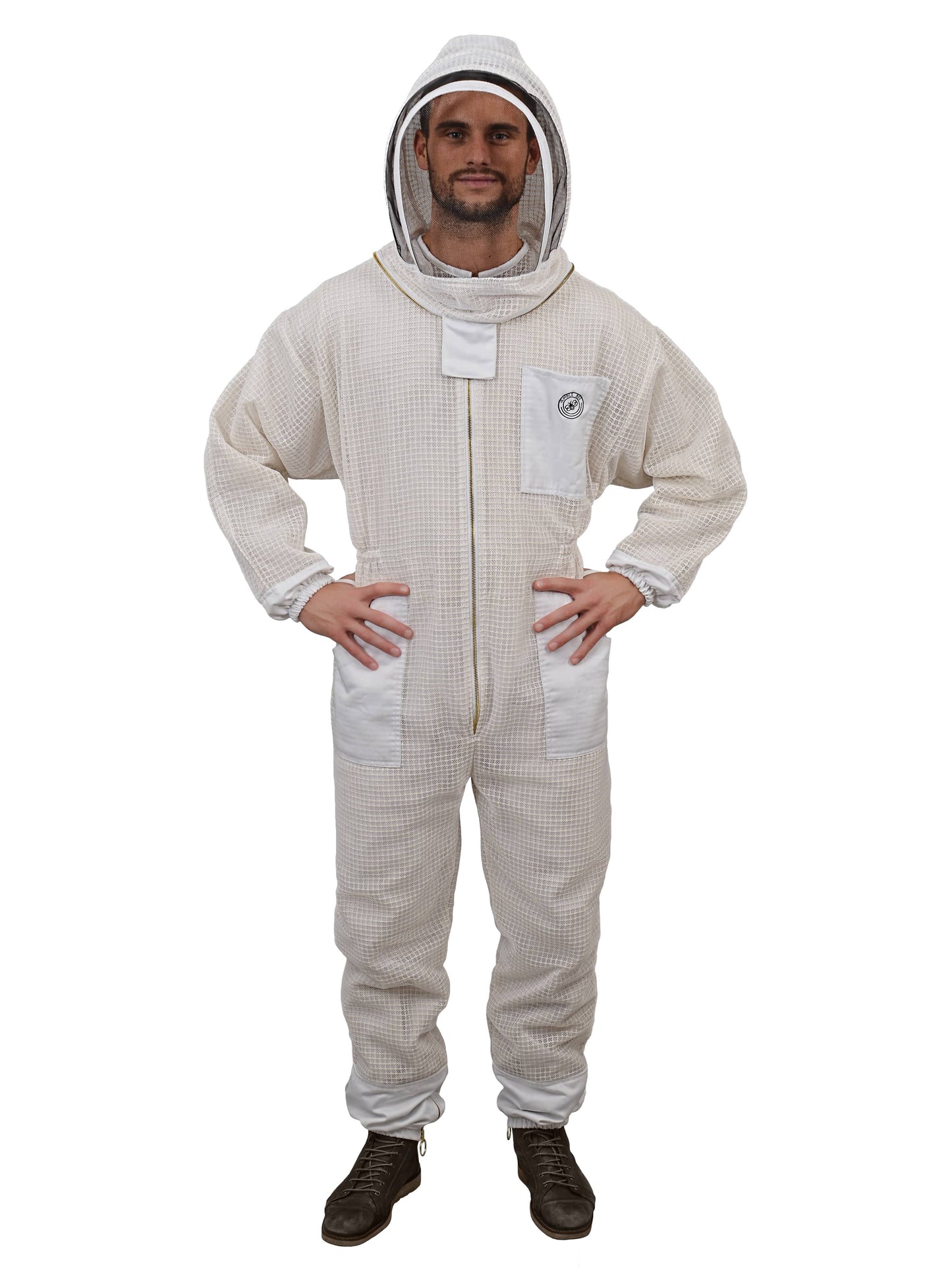 Ventilated Beekeeping Suit with Round Veil