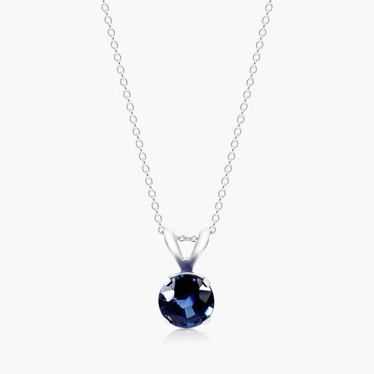 14K White Gold Sapphire Birthstone Necklace