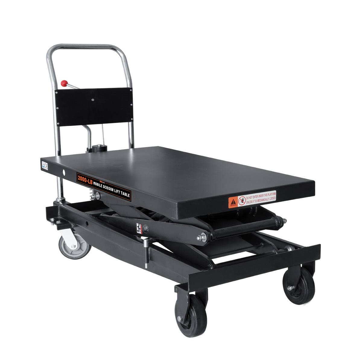 TMG Industrial 2200-lb Mobile Scissor Lift Table, 67 Lifting Height, Foot Pedal Operation, TMG-ALS10