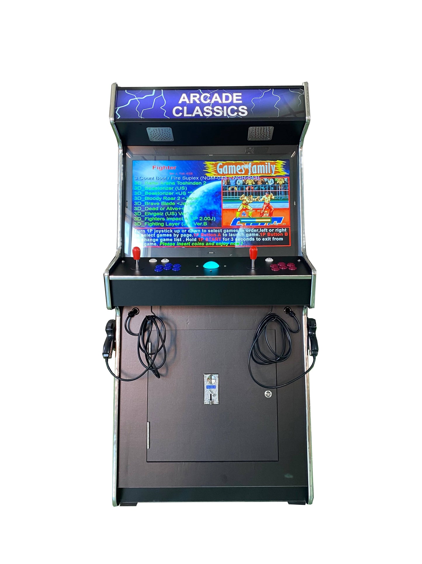 2 PLAYER STANDUP Arcade Machine With 2 shooting Guns 4600 Games Multi-cade Upright Retro Cabinet Black