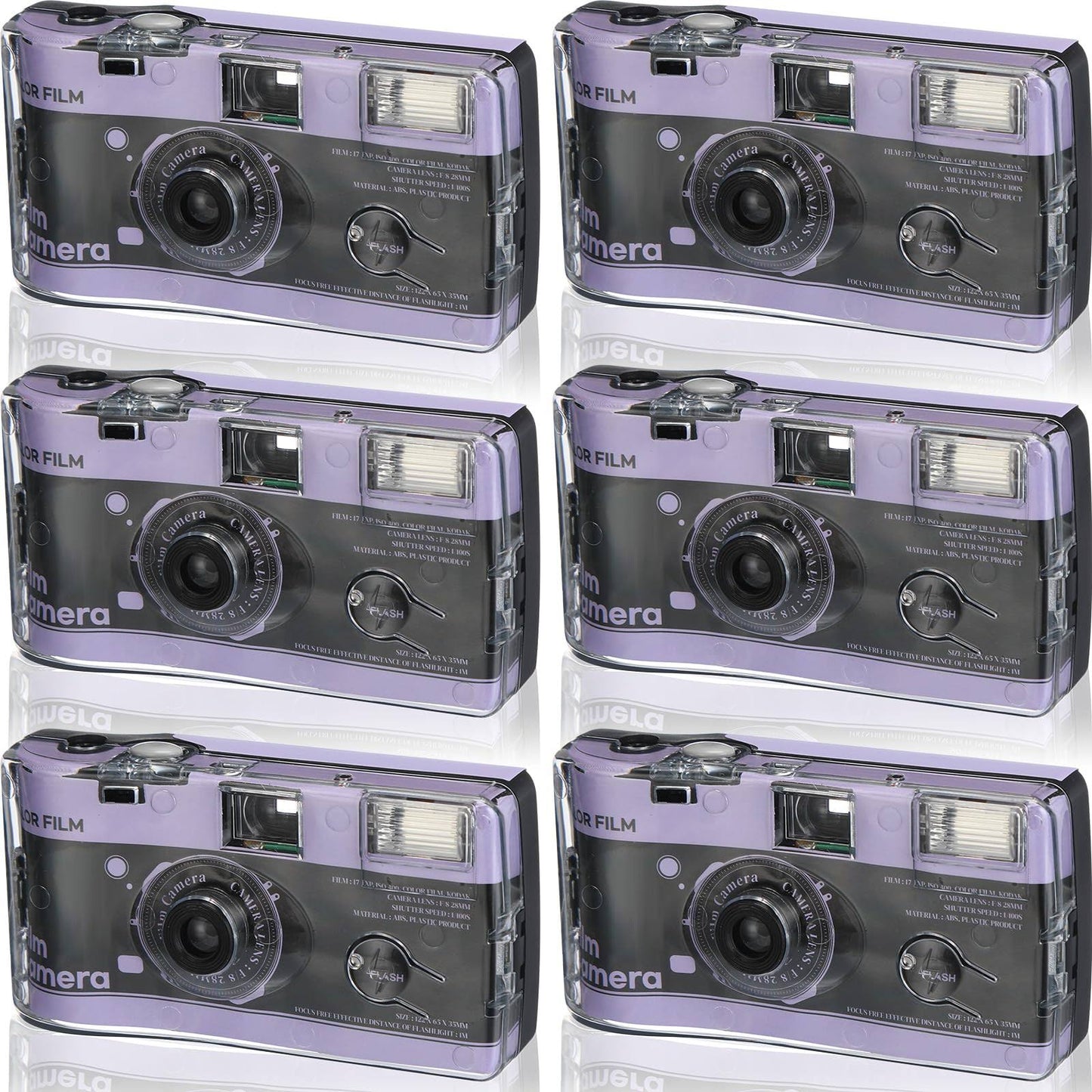 6 Pcs Disposable Camera Single Use Film Camera One Time Camera for Photography with Flash Color Film for Wedding, Anniversary, Travel, Camp, Party