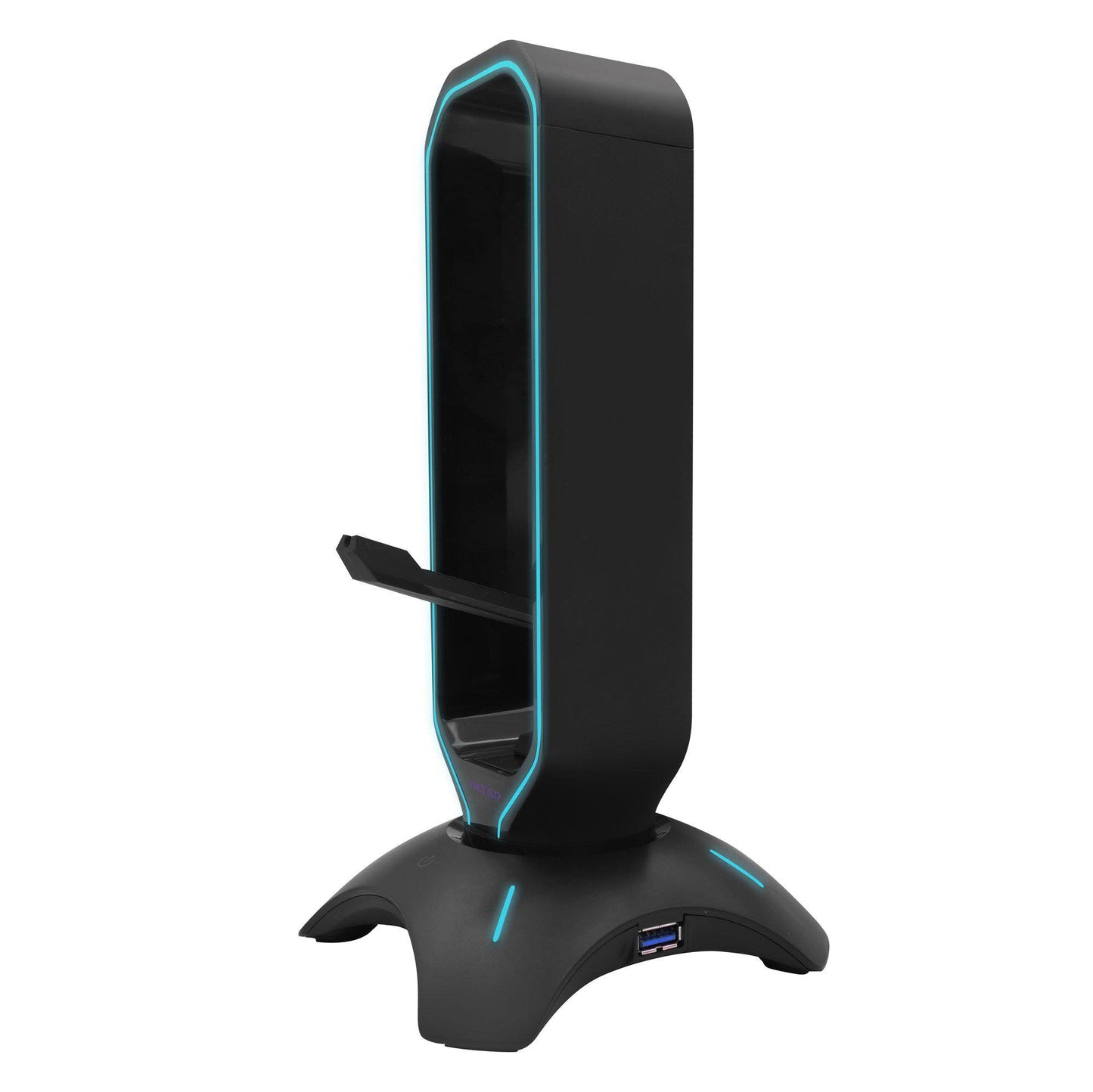 Tilted Nation RGB Gaming Headset Stand with USB Hub and Mouse Bungee, Black