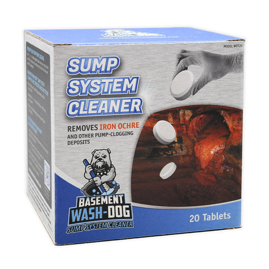 Basement WASH-DOG Sump System Cleaner for Removing Iron Ochre and Other Deposits