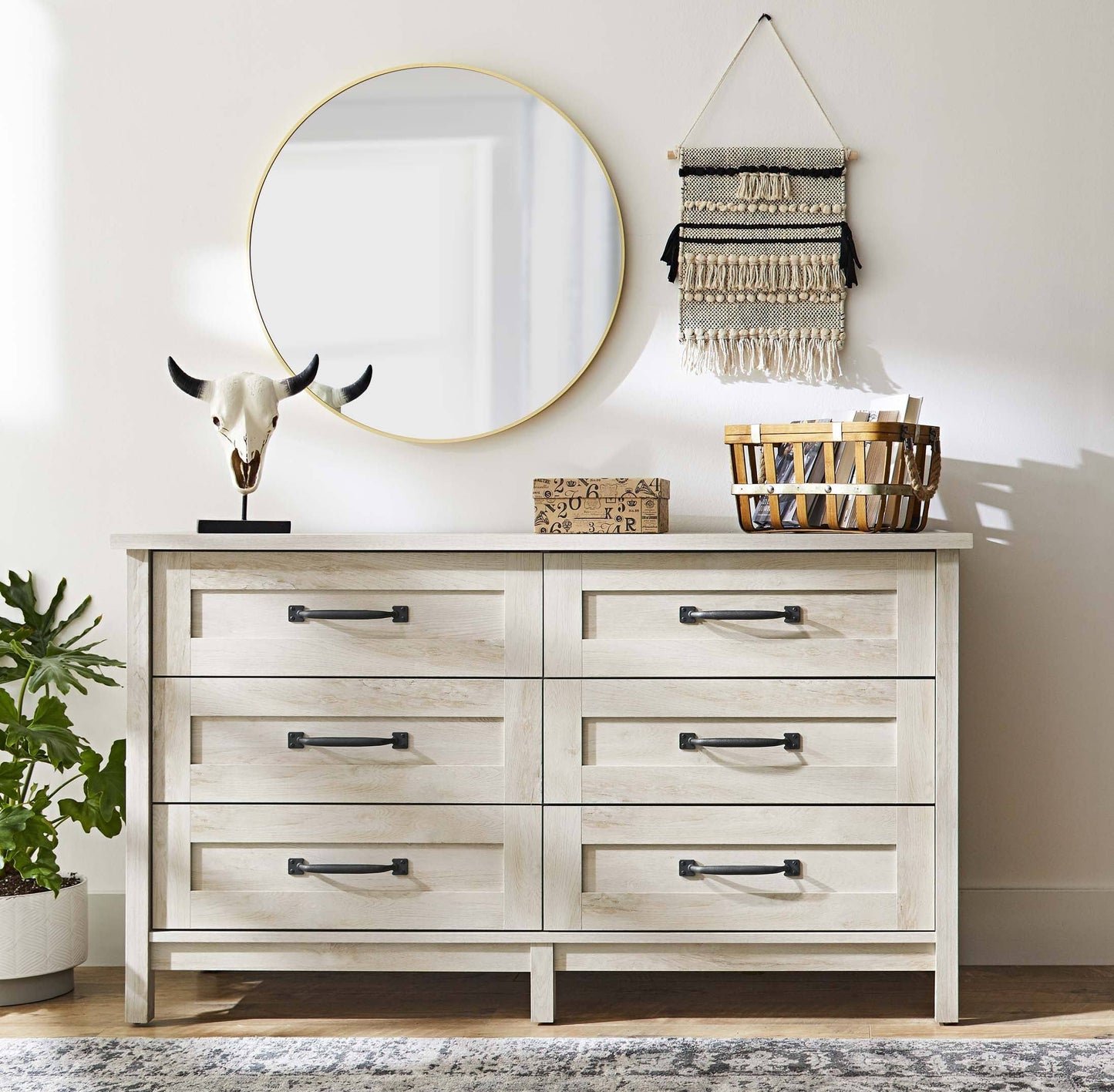 Better Homes & Gardens Modern Farmhouse 6 - Drawer Dresser, Rustic Gray Finish