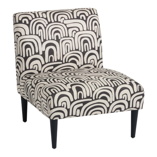 World Market Elora Print Upholstered Slipper Chair