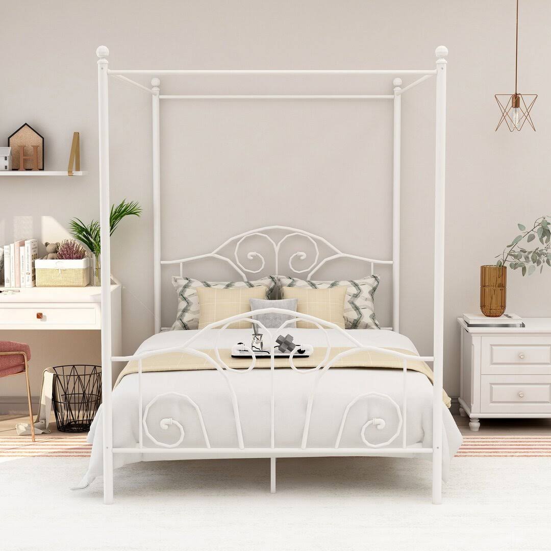 Alberts Canopy Bed Andover Mills Color: Black Size: Queen