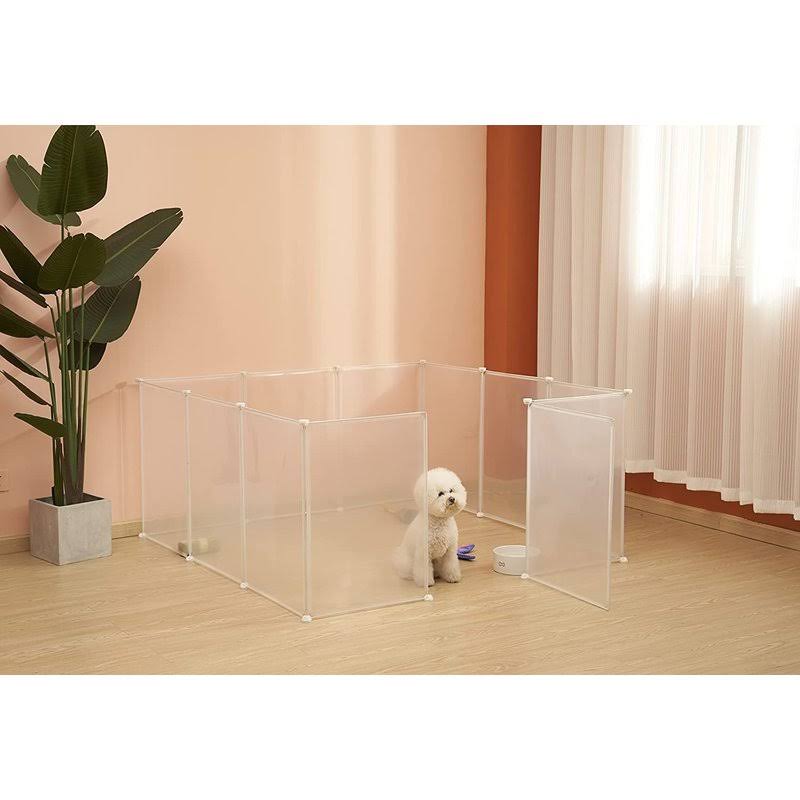 Allisandro 12 Grid Panel DIY Transparent Plastic Exercise Pet Playpen