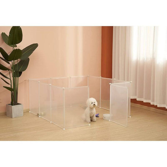 Allisandro 12 Grid Panel DIY Transparent Plastic Exercise Pet Playpen