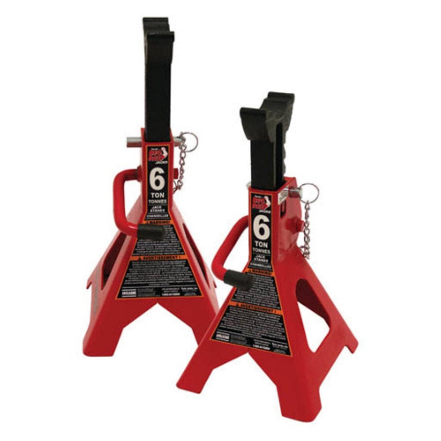 Big Red Steel Jack Stands: 2 Ton (4,000 lb) Capacity Car Jack Stand, Red, 1 Pair, W4202