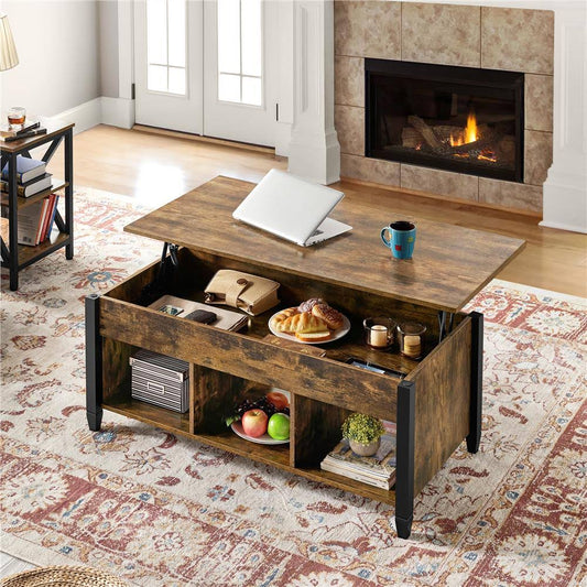 Alden Design Smilemart MDF Coffee Table with Shelves