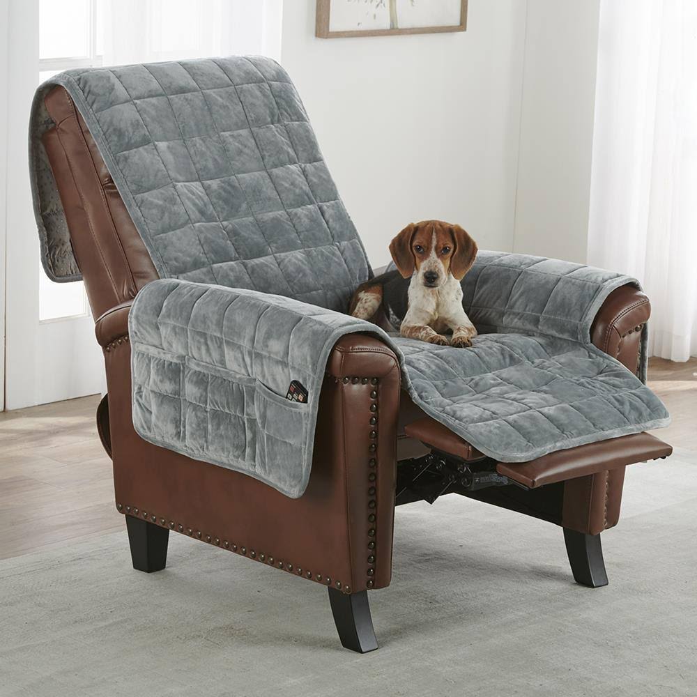 Washable Non-Slip Furniture Pet Cover - Recliner 24 W x 84 D - Velvet Quilted