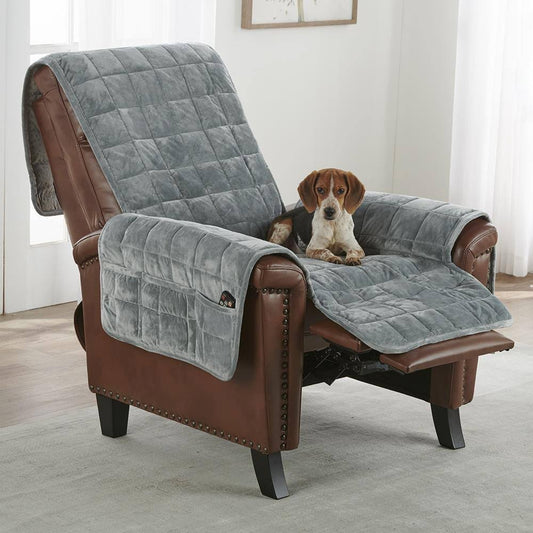 Washable Non-Slip Furniture Pet Cover - Recliner 24 W x 84 D - Velvet Quilted