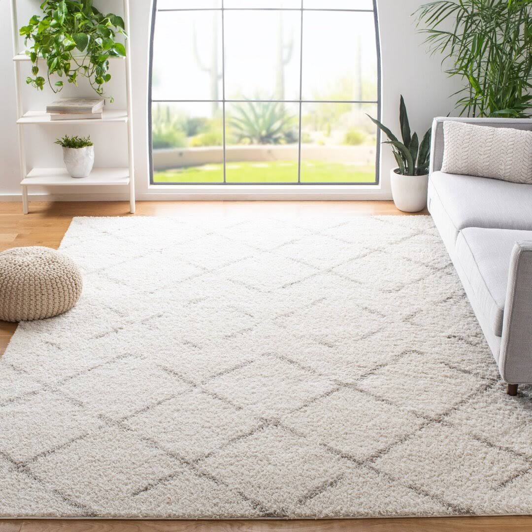 Angelka Geometric Ivory/Beige Area Rug Wrought Studio Rug Size: Rectangle 8 x 10