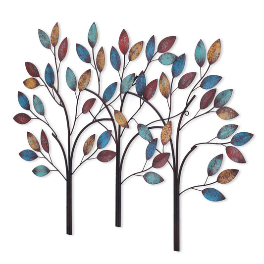 Adeco Steel Trees 3D Wall Decor - Colourful