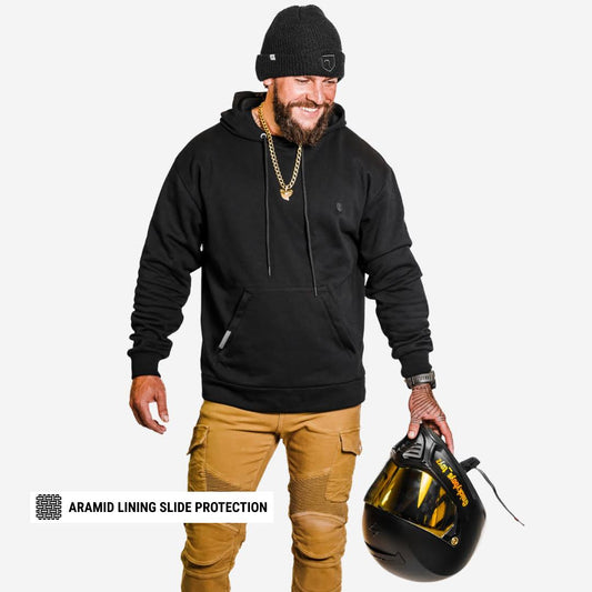 Body Guard Armored Motorcycle Hoodie, Black / L