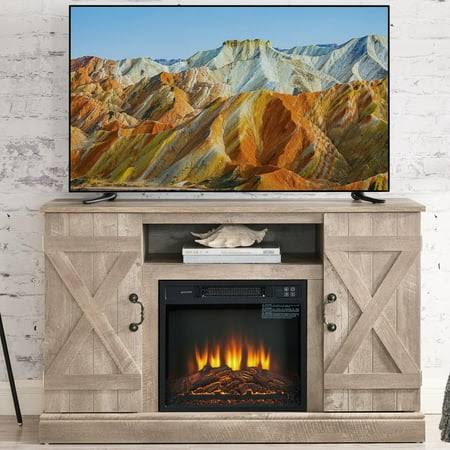 Tv Stand with Fireplace, 58 inch Electric Fireplace Heater TV Stand for 65 inch TVs, Wood Fake Fireplace Heater, Electric Fireplace Entertainment